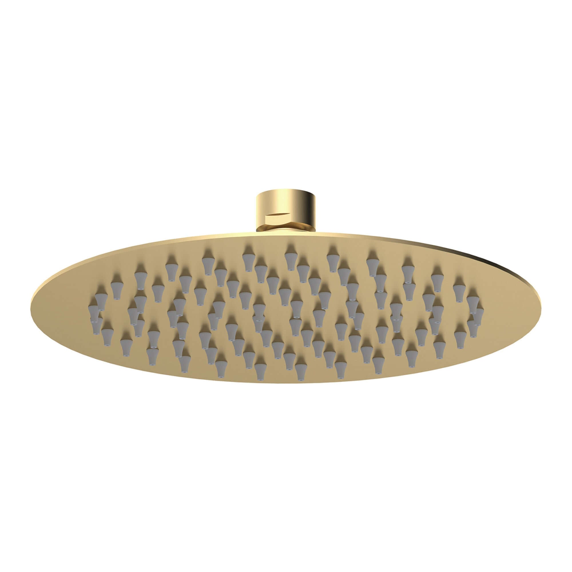 Buy Round ultra slim shower head stainless steel 200mm - brushed brass online UK